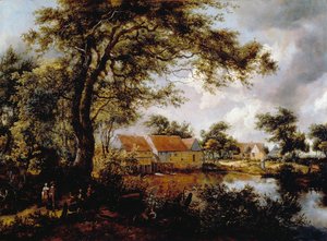 Boslandschap met een Watermolen